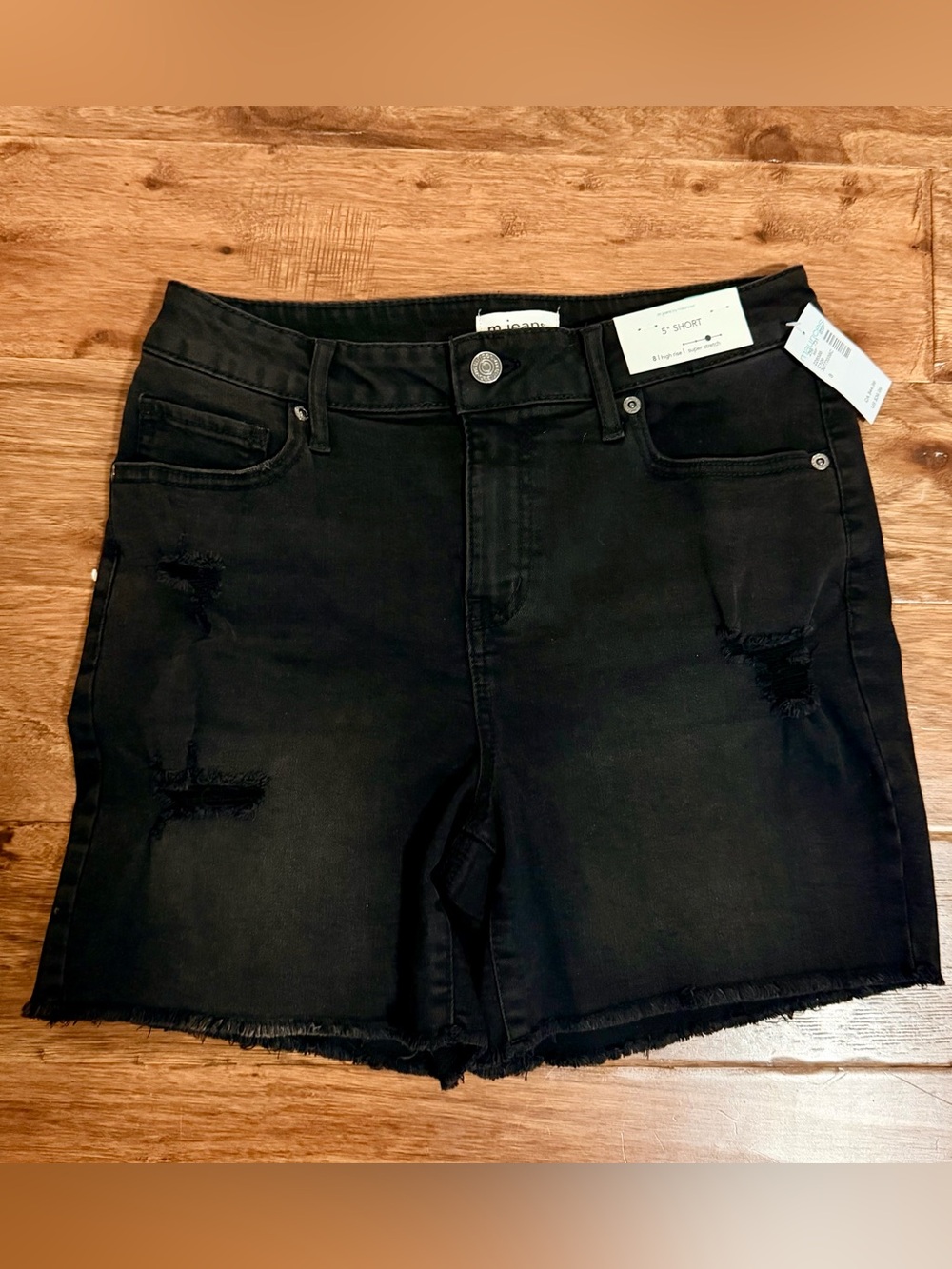 🆕 Maurices Black Distressed High-Rise Jean Shorts